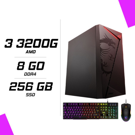 PC Gamer AMD Ryzen 3 3200G + Clavier et Souris - Setup game