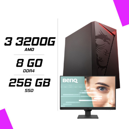 PC Gamer AMD Ryzen 3 3200G + Ecran 23.8″ 100Hz - Setup game