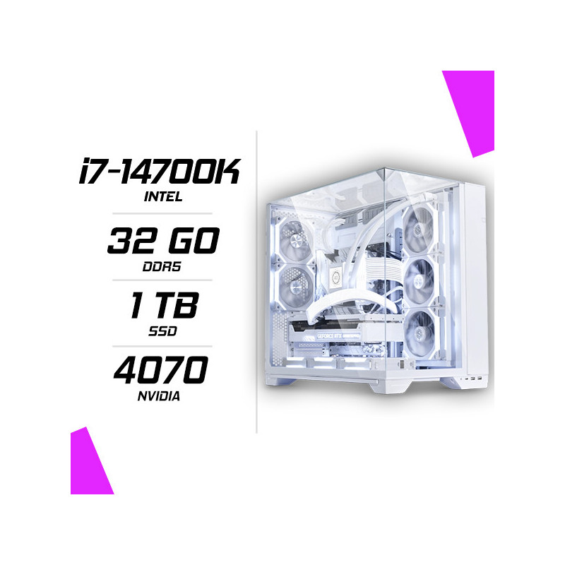 PC Gamer Intel i7-14700K RTX 4070 12GB Blanc