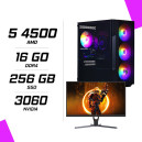 PC Gamer AMD Ryzen 5 4500 RTX 3060 12G + Ecran 23.8" 180Hz