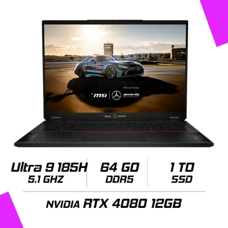 MSI STEALTH 18 Mercedes-AMG A1VHG-079ES Intel Ultra 9 185H /64GB DDR5/1TB SSD/RTX4080 12GB/18″ UHD+ 120Hz