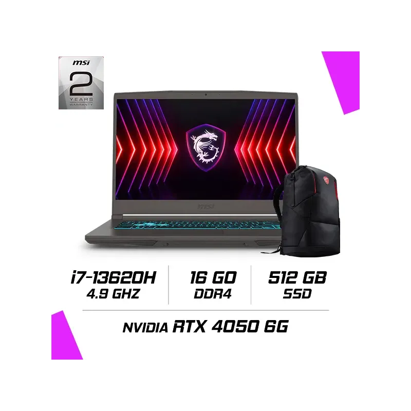 MSI THIN 15 B13VE-2659MA Intel i7-13620H/16GB DDR4/512GB SSD/RTX 4050 6GB/15.6″ 144Hz/Win11 MSI THIN 15 B13VE-2659MA Intel i7-13620H/16GB DDR4/512GB SSD/RTX 4050 6GB/15.6″ 144Hz/Win11