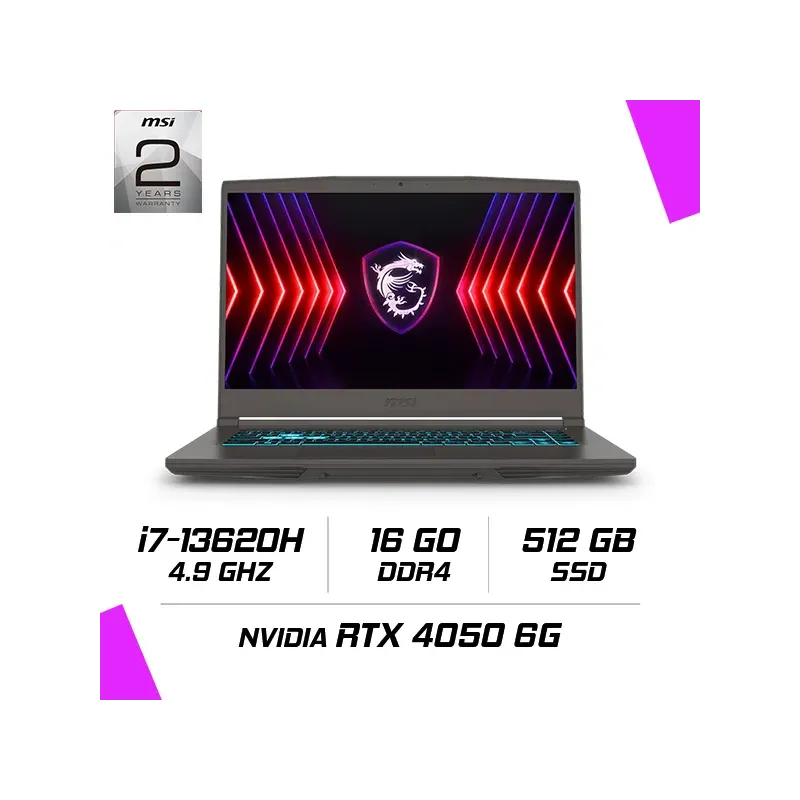 MSI THIN 15 B13VE-2660XMA Intel i7-13620H/16GB DDR4/512GB SSD/RTX 4050 6GB/15.6″ 144Hz/FreeDos MSI THIN 15 B13VE-2660XMA Intel i7-13620H/16GB DDR4/512GB SSD/RTX 4050 6GB/15.6″ 144Hz/FreeDos