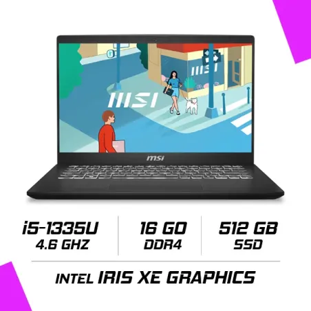 MSI MODERN 14 C13M-1419MA Intel i5-1335U/16GB DDR4/512GB SSD/14" FHD IPS/Win11 - Noir Classic