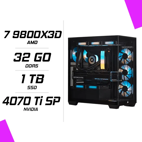 PC Gamer AMD Ryzen 7 9800X3D RTX 4070 Ti SUPER 16GB