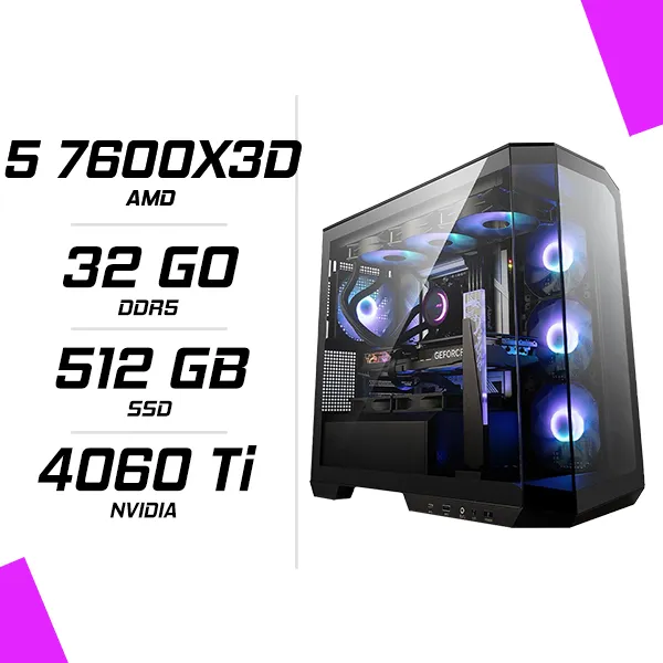 PC Gamer AMD Ryzen 5 7600X3D RTX 4060 Ti 8G