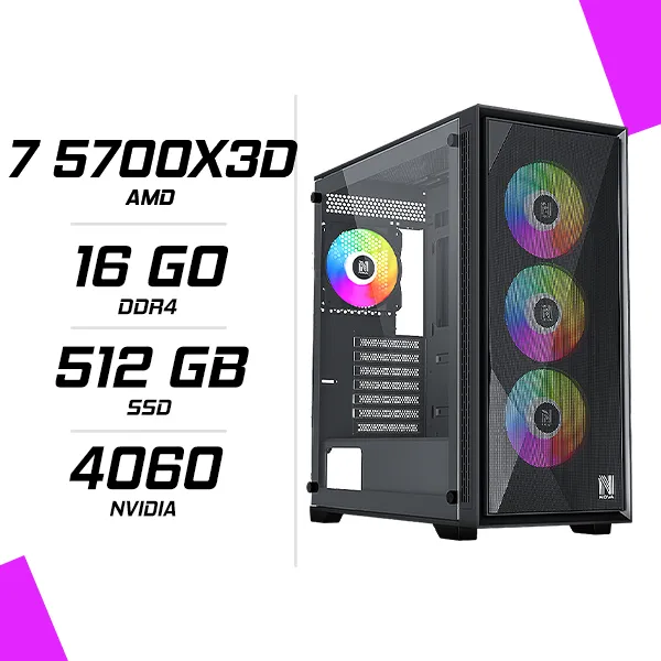 PC Gamer AMD Ryzen 7 5700X3D RTX 4060 8G