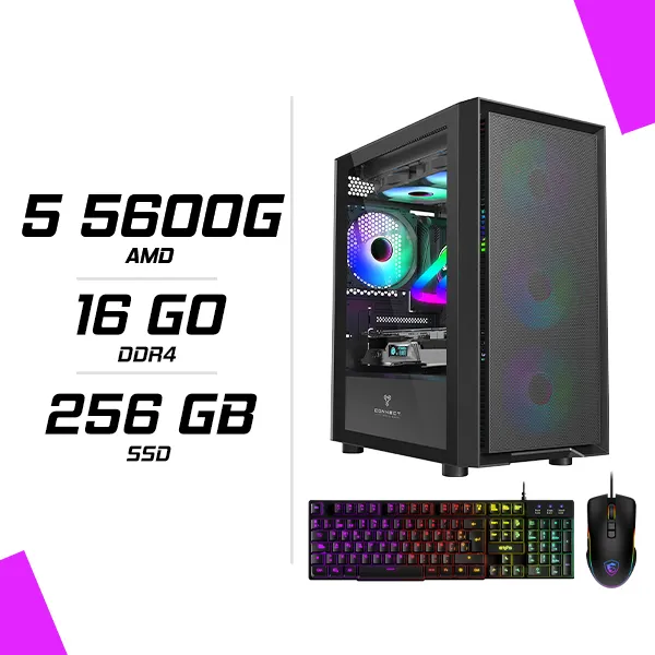 PC Gamer AMD Ryzen 5 5600G + Clavier et Souris