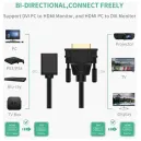 UGREEN ADAPTATEUR DVI MALE TO HDMI FEMALE (20118) UGREEN ADAPTATEUR DVI MALE TO HDMI FEMALE (20118)