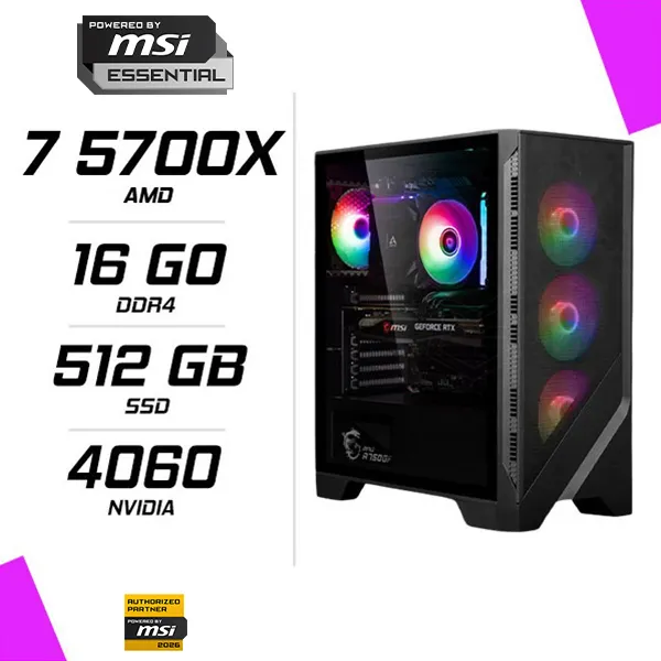 PC Gamer Ryzen 7 5700X RTX 4060 8G