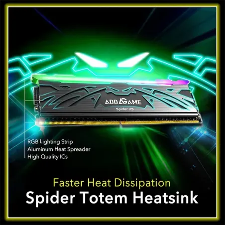 Addlink AddGame Spider X5 RGB 32GB (2x16GB) DDR5 5600MHZ CL40 Mémoire avec Heatsink | AG16GB56C40X5UBX2