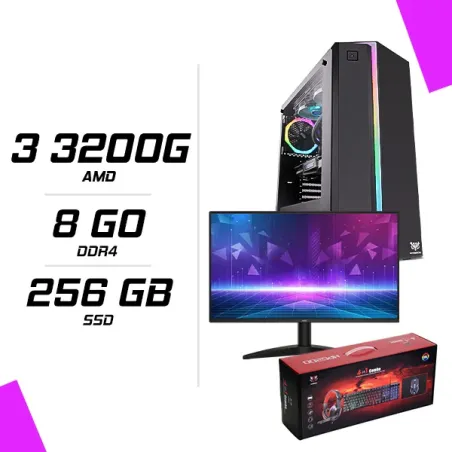 PC Gamer AMD Ryzen 3 3200G + AOC 24B36H 23.8" 120Hz + HYBROK HPG200
