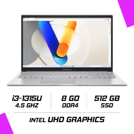 ASUS Vivobook 15 X1504VA Intel i3-1315U/8Go DDR4/512GB SSD/15.6"/Windows11 (90NB10J2-M00ZR0)