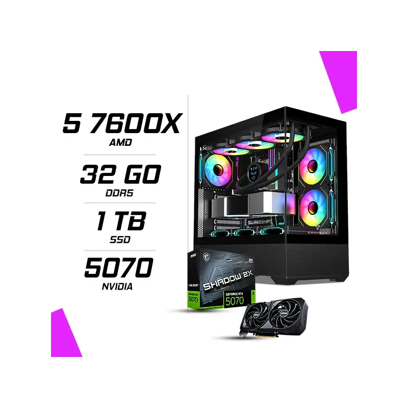 PC Gamer AMD Ryzen 5 7600X MSI RTX 5070 12G PC Gamer AMD Ryzen 5 7600X MSI RTX 5070 12G
