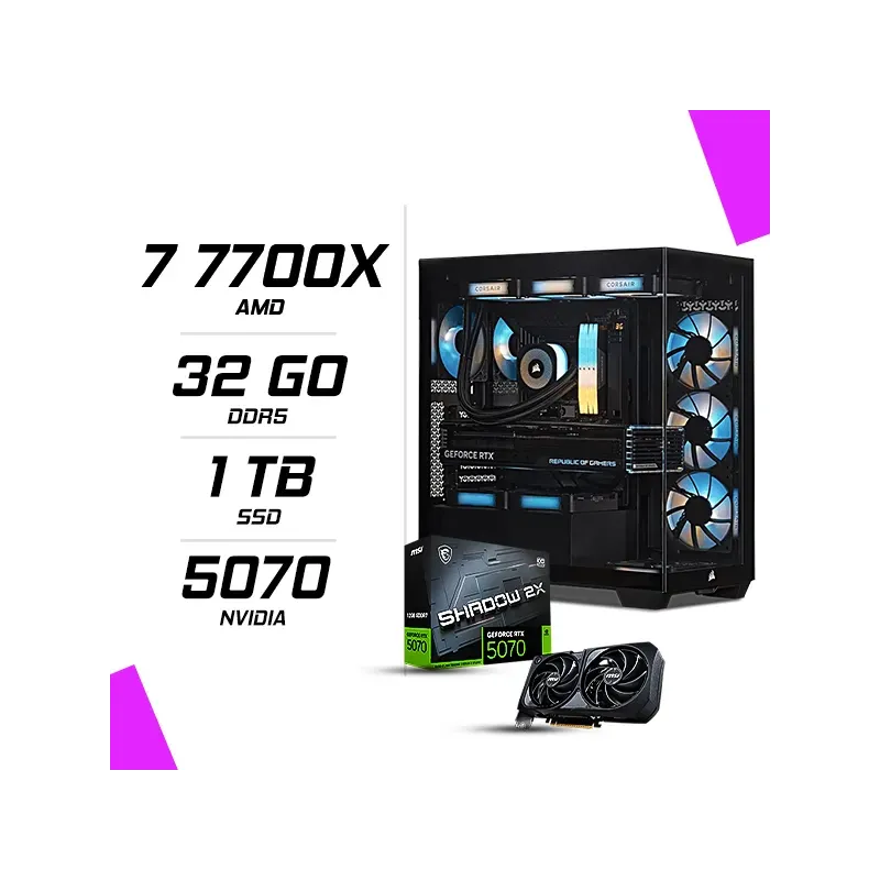 PC Gamer AMD Ryzen 7 7700X MSI RTX 5070 12G PC Gamer AMD Ryzen 7 7700X MSI RTX 5070 12G