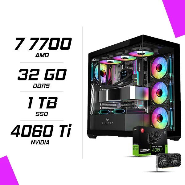 PC Gamer AMD Ryzen 7 7700 MSI RTX 4060 Ti 8G