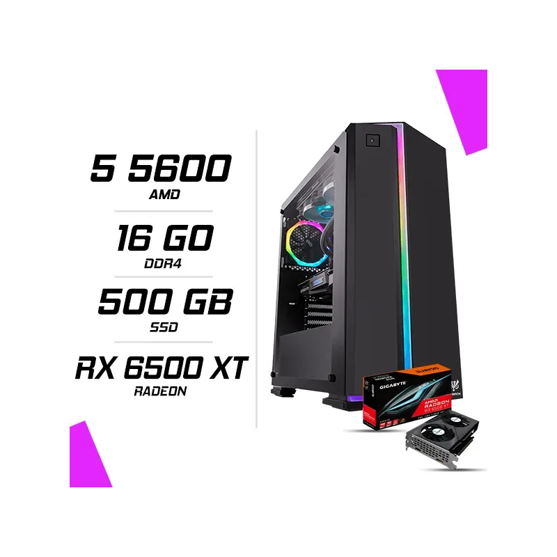 PC Gamer AMD Ryzen 5 5600 RX 6500 XT 4G PC Gamer AMD Ryzen 5 5600 RX 6500 XT 4G