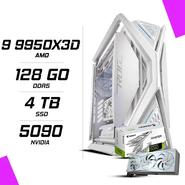 PC Gamer AMD Ryzen 9 9950X3D GIGABYTE AORUS RTX 5090 ICE 32G
