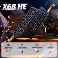 ATTACK SHARK X68 HE Noir (Magnetic Switch)