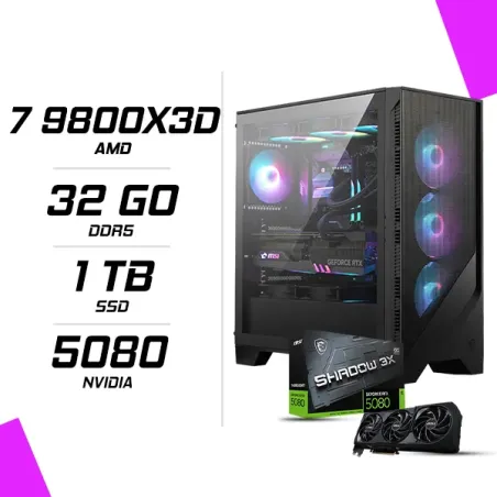 PC Gamer AMD Ryzen 7 9800X3D MSI RTX 5080 16G
