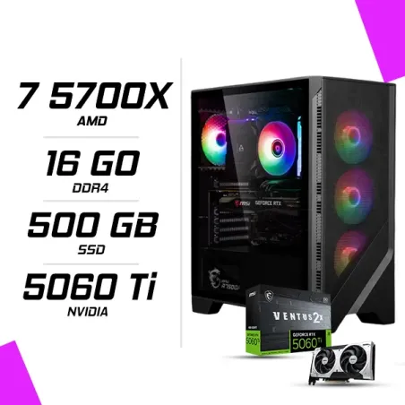 PC Gamer AMD Ryzen 7 5700X MSI RTX 5060 Ti 8G