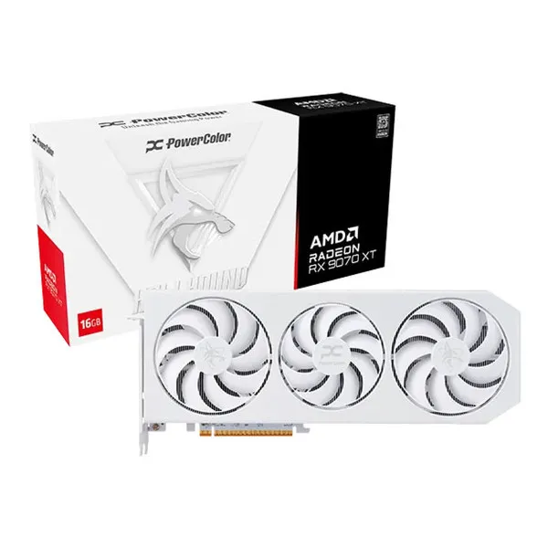POWERCOLOR HELLHOUND SPECTRAL WHITE AMD RADEON RX 9070 XT 16GB OC