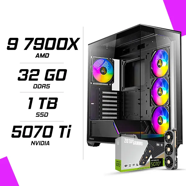 PC Gamer AMD Ryzen 9 7900X RTX 5070 Ti 16G
