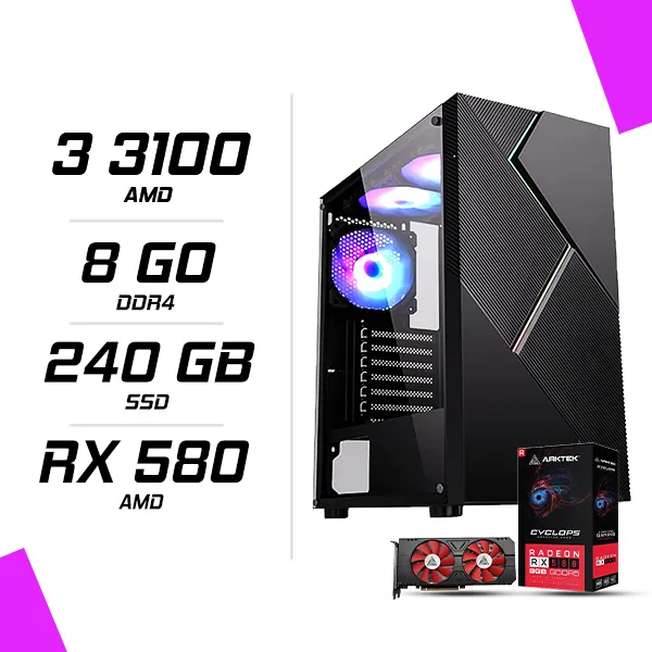 PC Gamer AMD Ryzen 3 3100 RX 580 8G