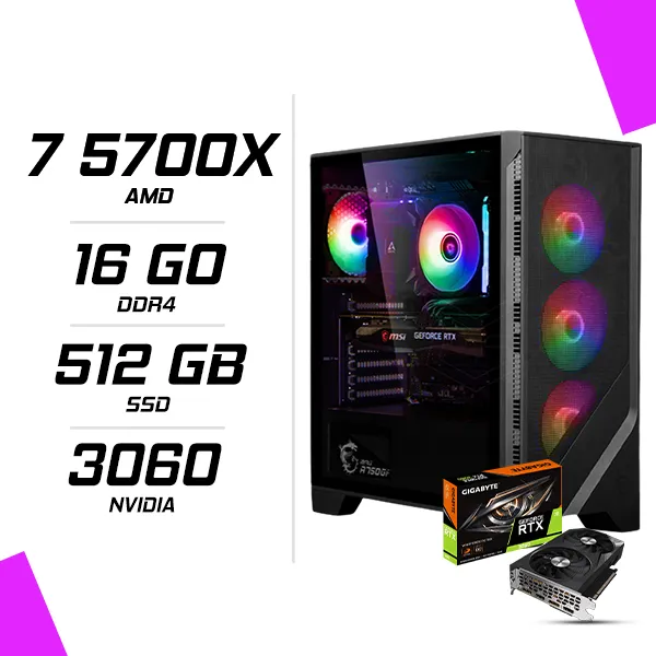 PC Gamer AMD Ryzen 7 5700X RTX 3060 12G