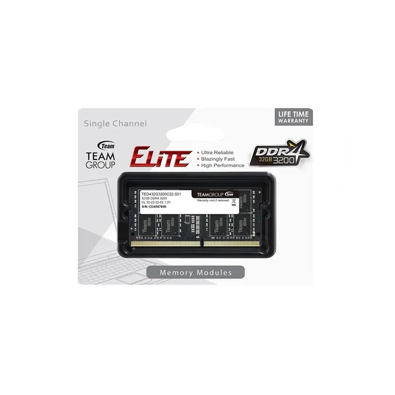 TEAMGROUP ELITE SO-DIMM 32GB (1X32GB) DDR4 3200Mhz CL22