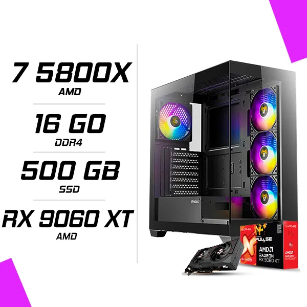 PC Gamer AMD Ryzen 7 5800X RX 9060 XT 16G