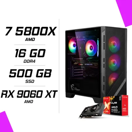 PC Gamer AMD Ryzen 7 5800X RX 9060 XT 16G