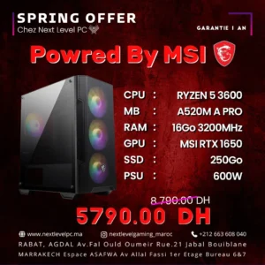 PC Gamer Maroc Ryzen 5 3600 1650 Prix Maroc Marrakech Rabat casa