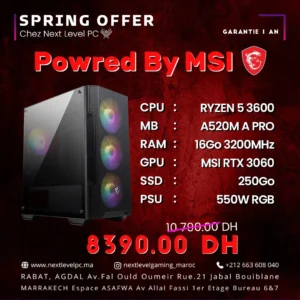 PC Gamer Maroc Ryzen 5 3600 3060 Prix Maroc Marrakech Rabat casa