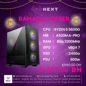 PC Gamer Maroc Ryzen 5 5600 G Prix Maroc Marrakech Rabat