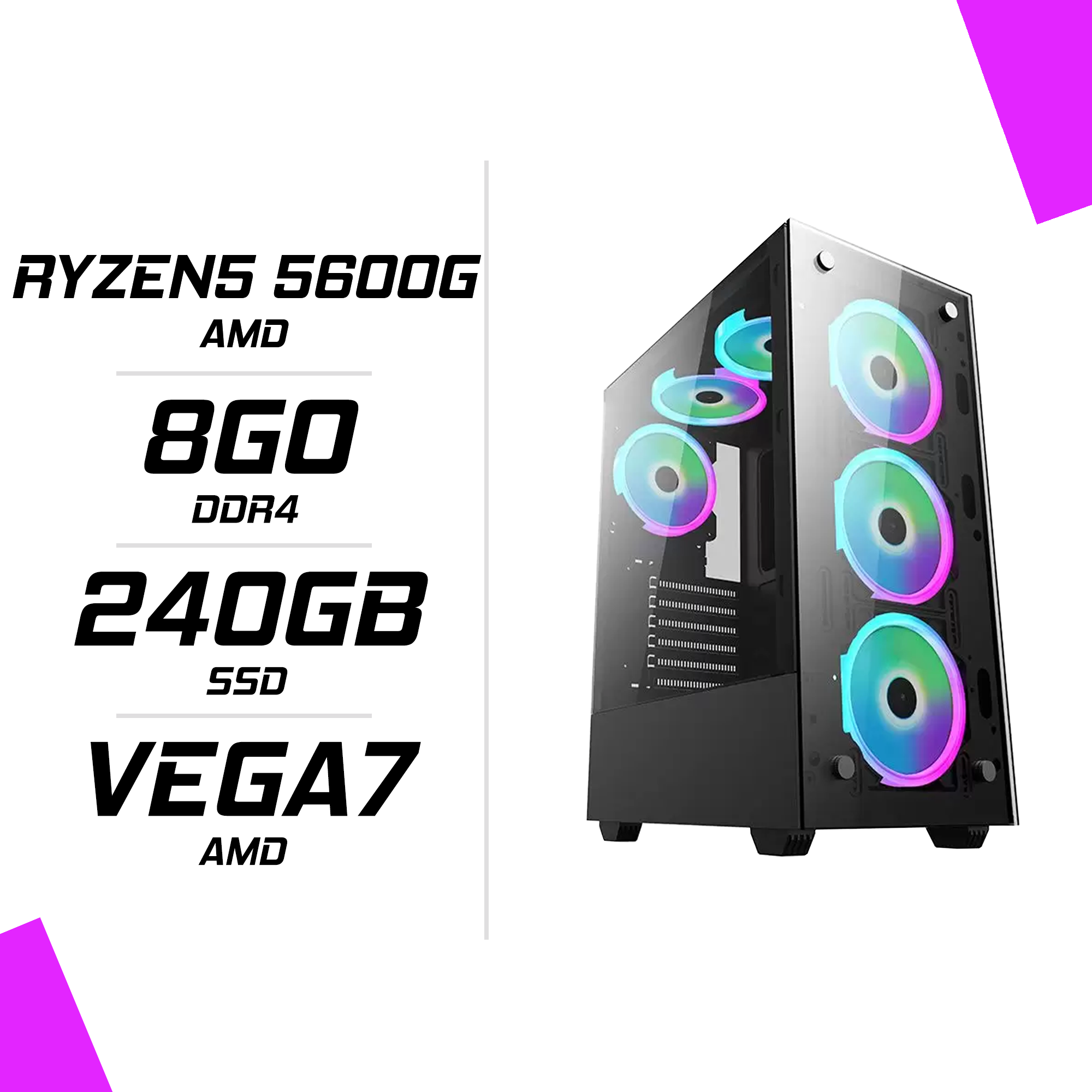 PC Gamer Ryzen 5 5600G – Next Level PC Maroc