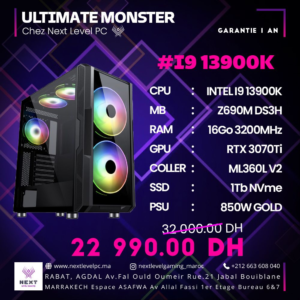 PC Gamer Intel i9 13900K RTX 3070TI Prix Maroc Marrakech Rabat
