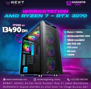 PC Gamer Ryzen 7 5800X RTX 3070 Prix Maroc Marrakech Rabat casa