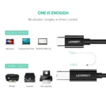 Ugreen Cable imprimante USB-C to BM Noir 2M 50446 Prix Maroc Marrakech Rabat Casa