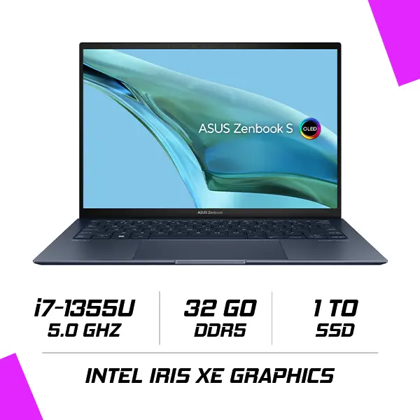 ASUS Zenbook S 13 OLED – UX5304MA i7-1355U32Go1To SSD13.3″3KOLED60Hz Prix Maroc Marrakech Rabat Casa